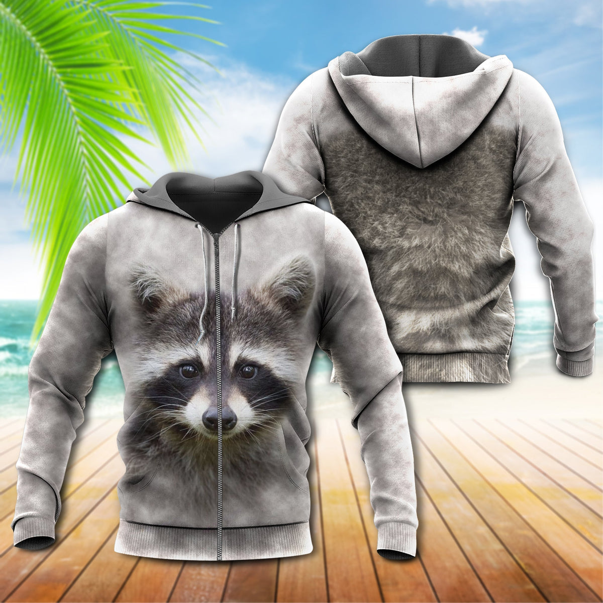 Cute Raccoon Love Message Style - 3D Hoodie