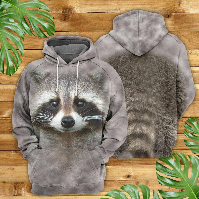 Raccoon I Love You Quote Art - 3D Hoodie