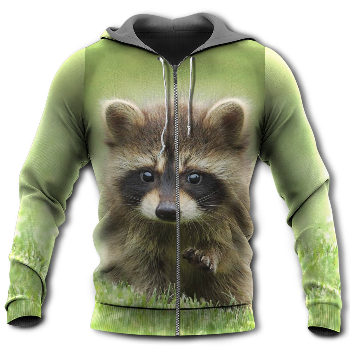 Raccoon Peace Green Style - 3D Hoodie