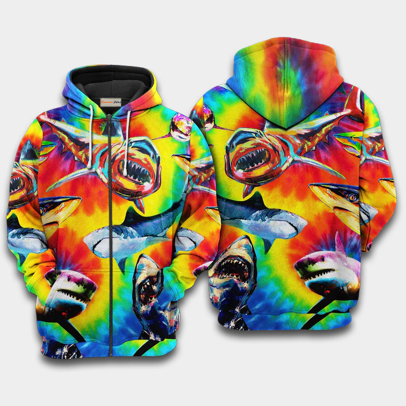 Rainbow Shark Colorful Style - 3D Hoodie
