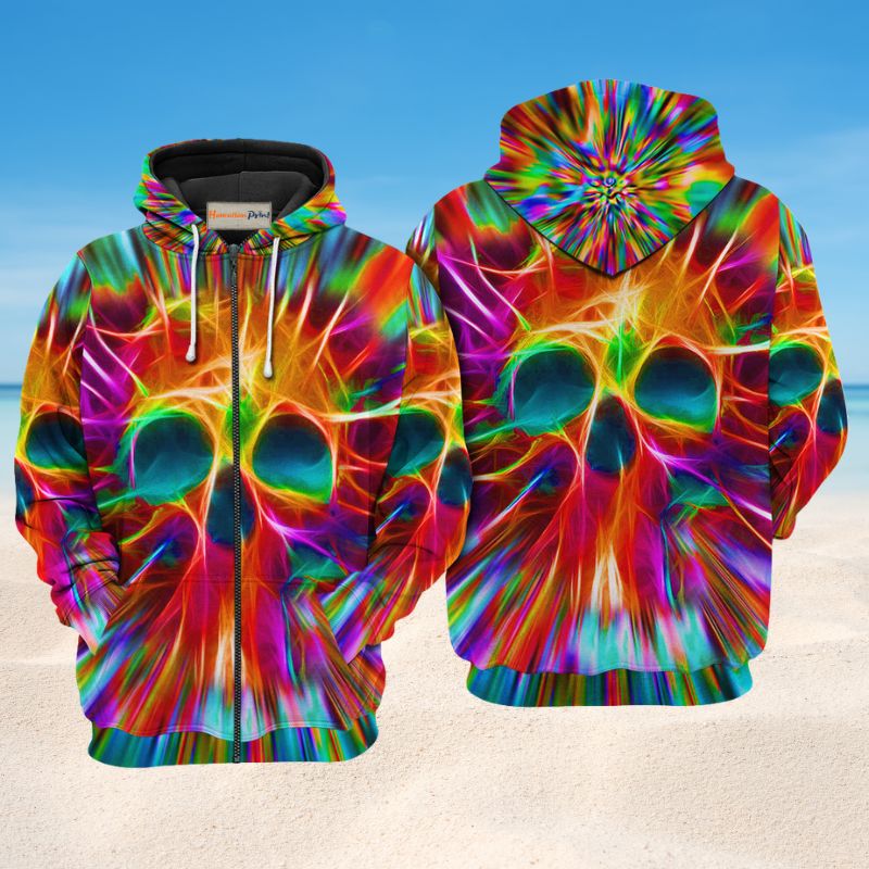Rainbow Skull Love Art – 3D Hoodie