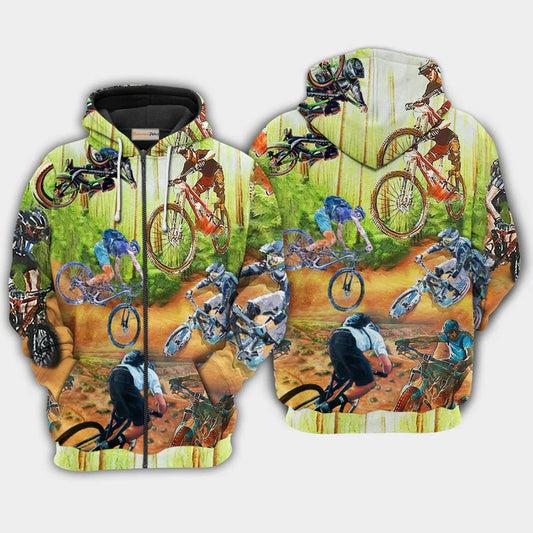 Rather Be On The Trails Cycling Quote – 3D Hoodie