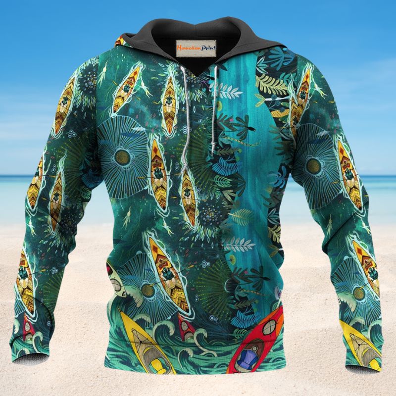 Rather Be Kayaking Quote - 3D Hoodie