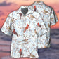 Red Cardinals Winter Nature Art - Hawaiian Shirt