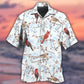 Red Cardinals Winter Nature Art - Hawaiian Shirt