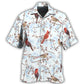 Red Cardinals Winter Nature Art - Hawaiian Shirt