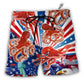 Beach Short / Adults / S Octopus USA Independence Day - Beach Short - Owls Matrix LTD