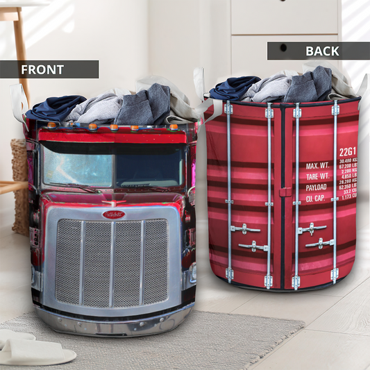 Red truck for life - Laundry basket - LAUB06NGC260222-Owls Matrix