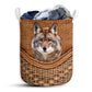 Wolf Lover Red Wolf Rattan Teaxture - Laundry Basket - Owls Matrix LTD