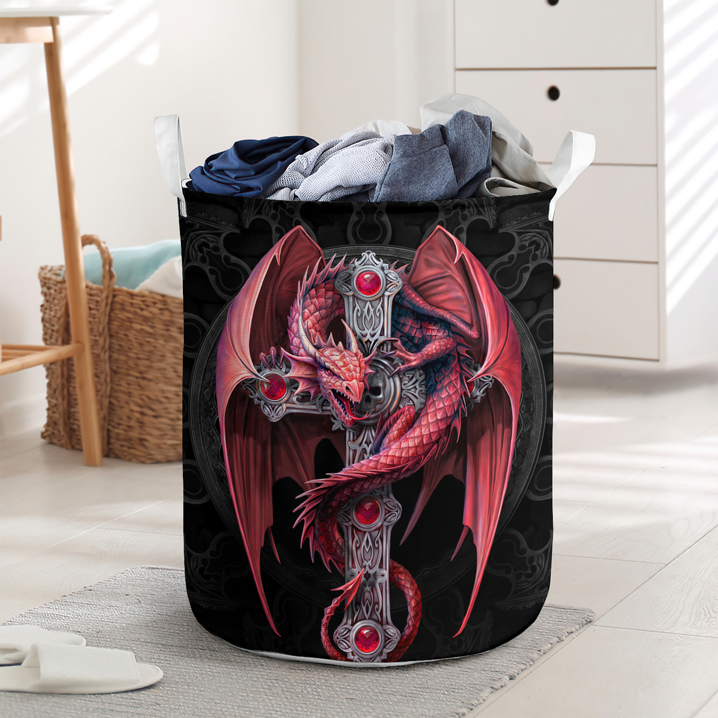 Red dragon black style - Laundry basket - LAUB11NGC020322-Owls Matrix