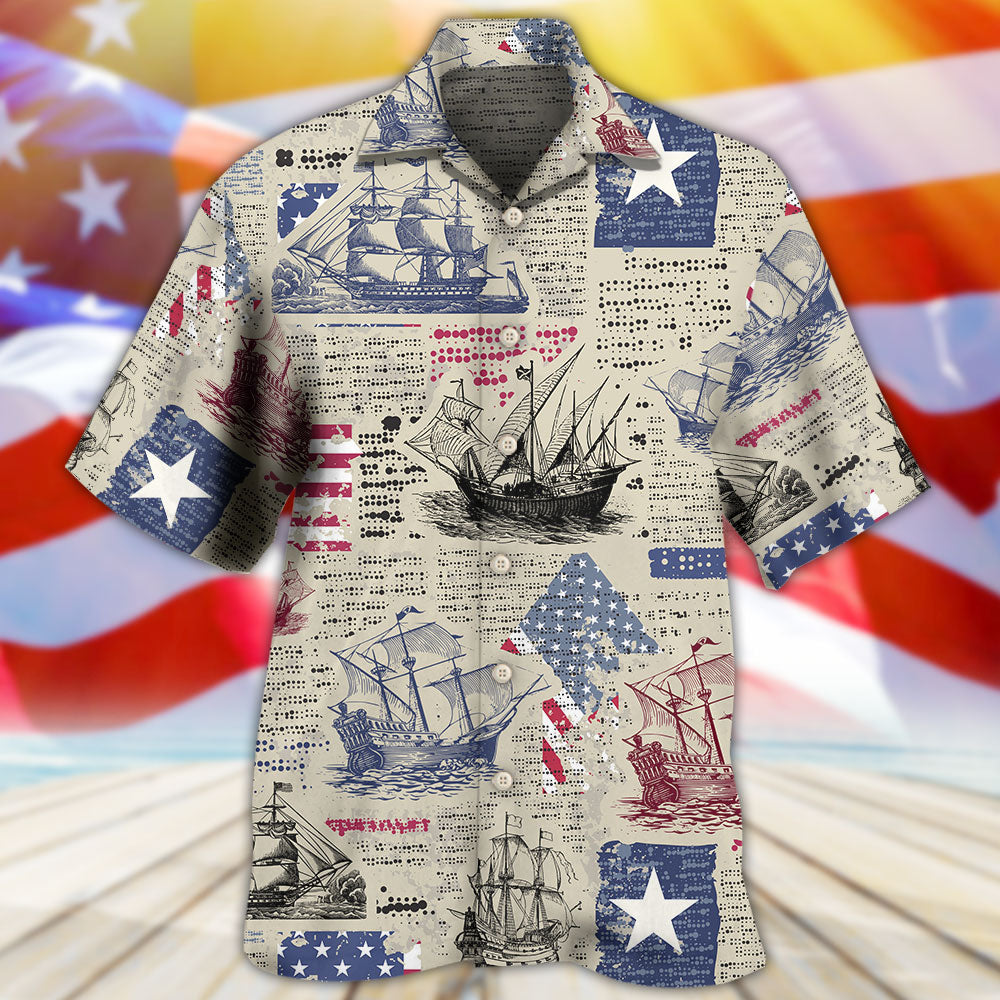 Sailing USA Flag Patriotic - Hawaiian Shirt