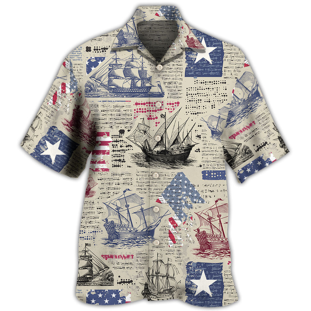 Sailing USA Flag Patriotic - Hawaiian Shirt