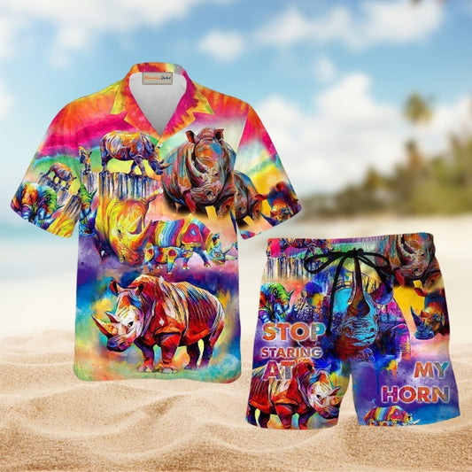 Rhino Painting Color Limited Edition – Hawaiian Shirt