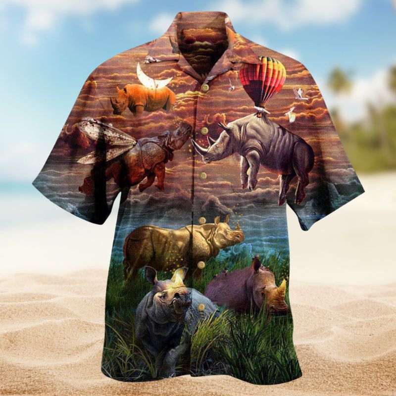 Rhino World Is Better Edition – Hawaiian Shirt