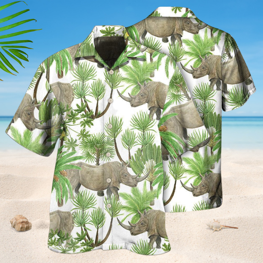 Rhino Tropical Leaf Style – Hawaiian Shirt