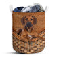 Rhodesian Ridgeback Dog Rattan Teaxture - Laundry Basket - Owls Matrix LTD
