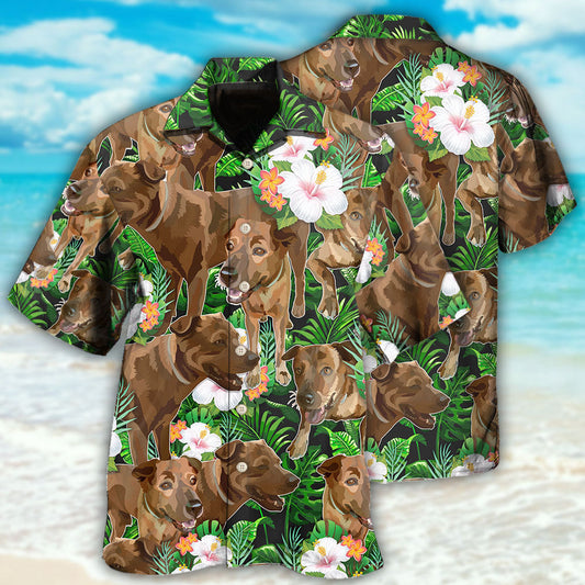 Rhodesian Ridgeback Tropical Floral Style – Hawaiian Shirt