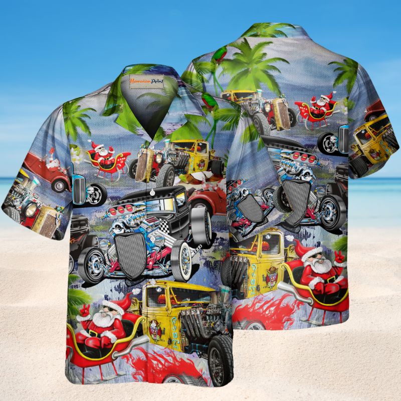 Riding Hot Rod For Holiday – Hawaiian Shirt