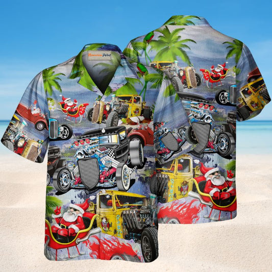 Riding Hot Rod For Holiday – Hawaiian Shirt