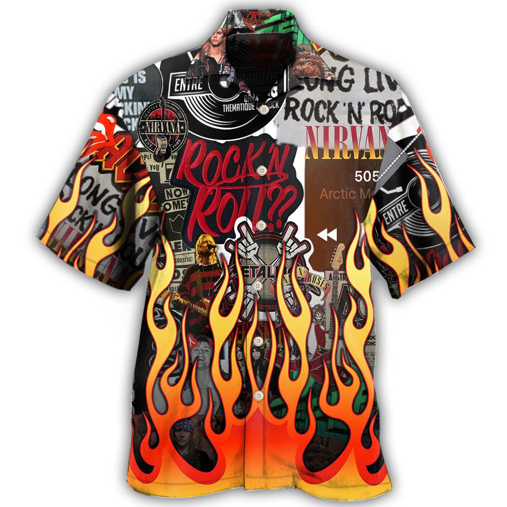 Rock Music Red Flame Style – Hawaiian Shirt