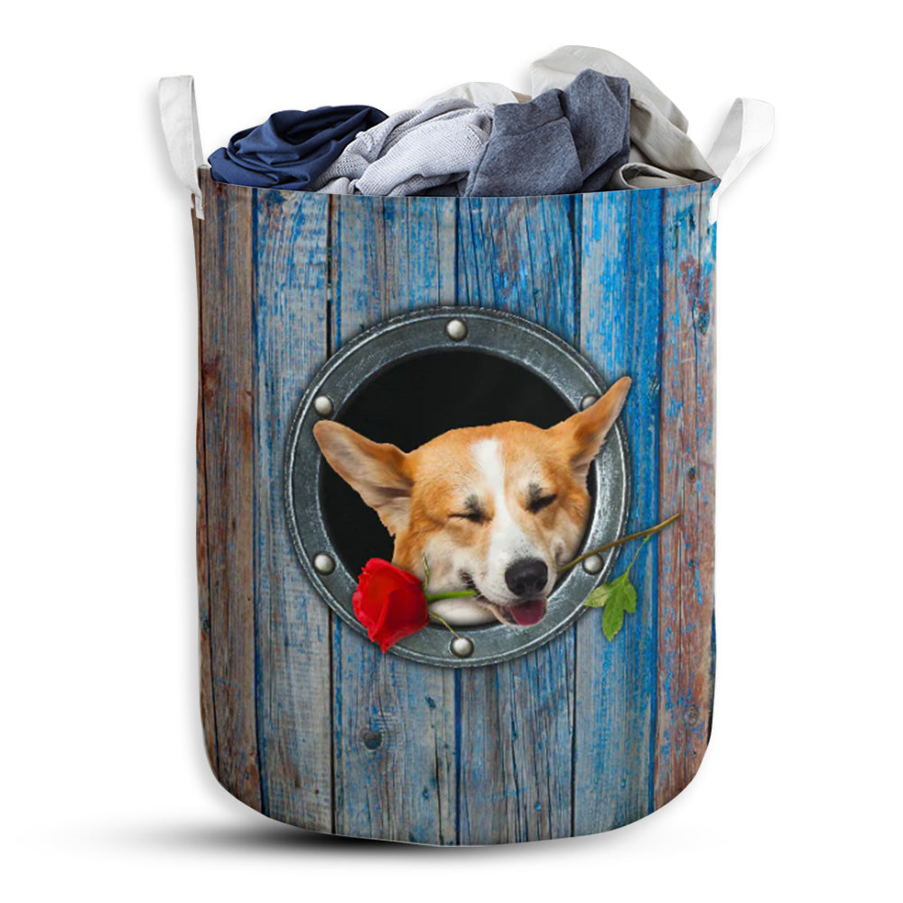 Romantic Corgi - Laundry Basket - Owls Matrix LTD