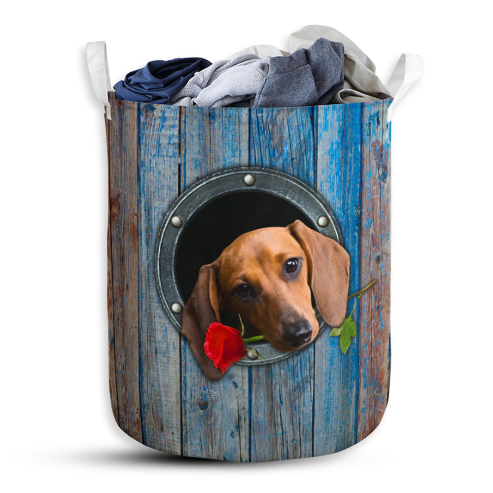 Romantic Dachshund - Laundry Basket - Owls Matrix LTD
