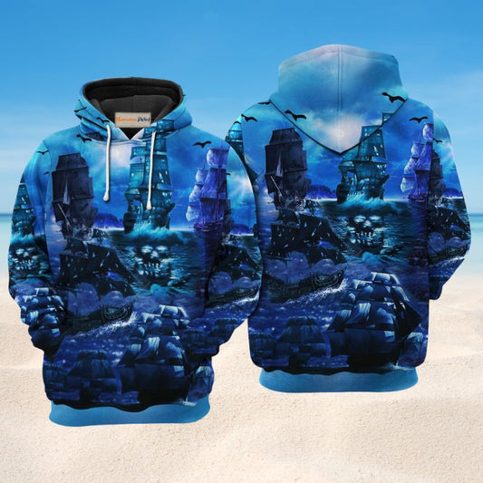 Romantic Pirate Ship Art – 3D Hoodie