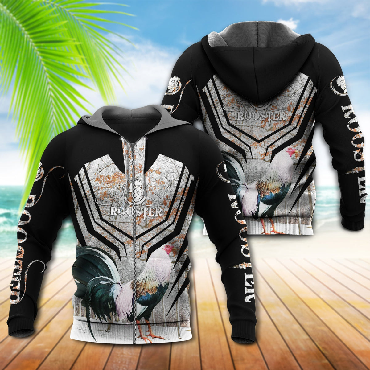 Rooster Calm But Fierce Quote - 3D Hoodie