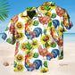 Rooster And Hen Sunflower Style – Hawaiian Shirt
