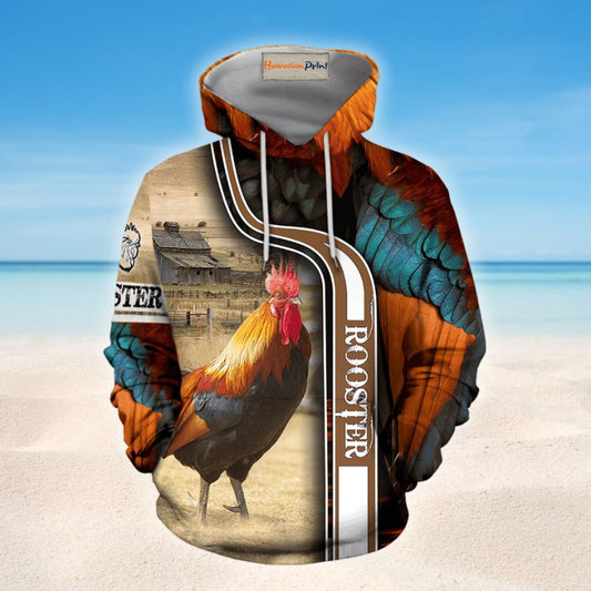 Rooster Beautiful Peace Farm - 3D Hoodie