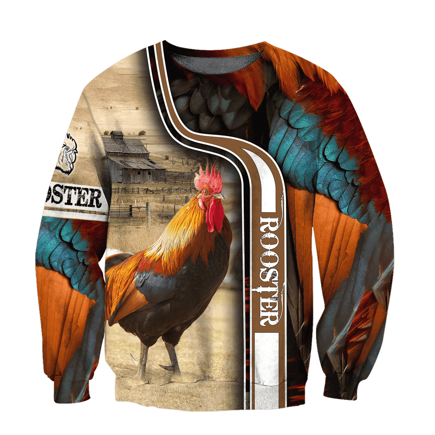 Rooster Beautiful Peace Farm - 3D Hoodie4