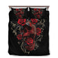 Sugar Skull Rose Flowers Bedding Cover For Gothic Bedroom Decor