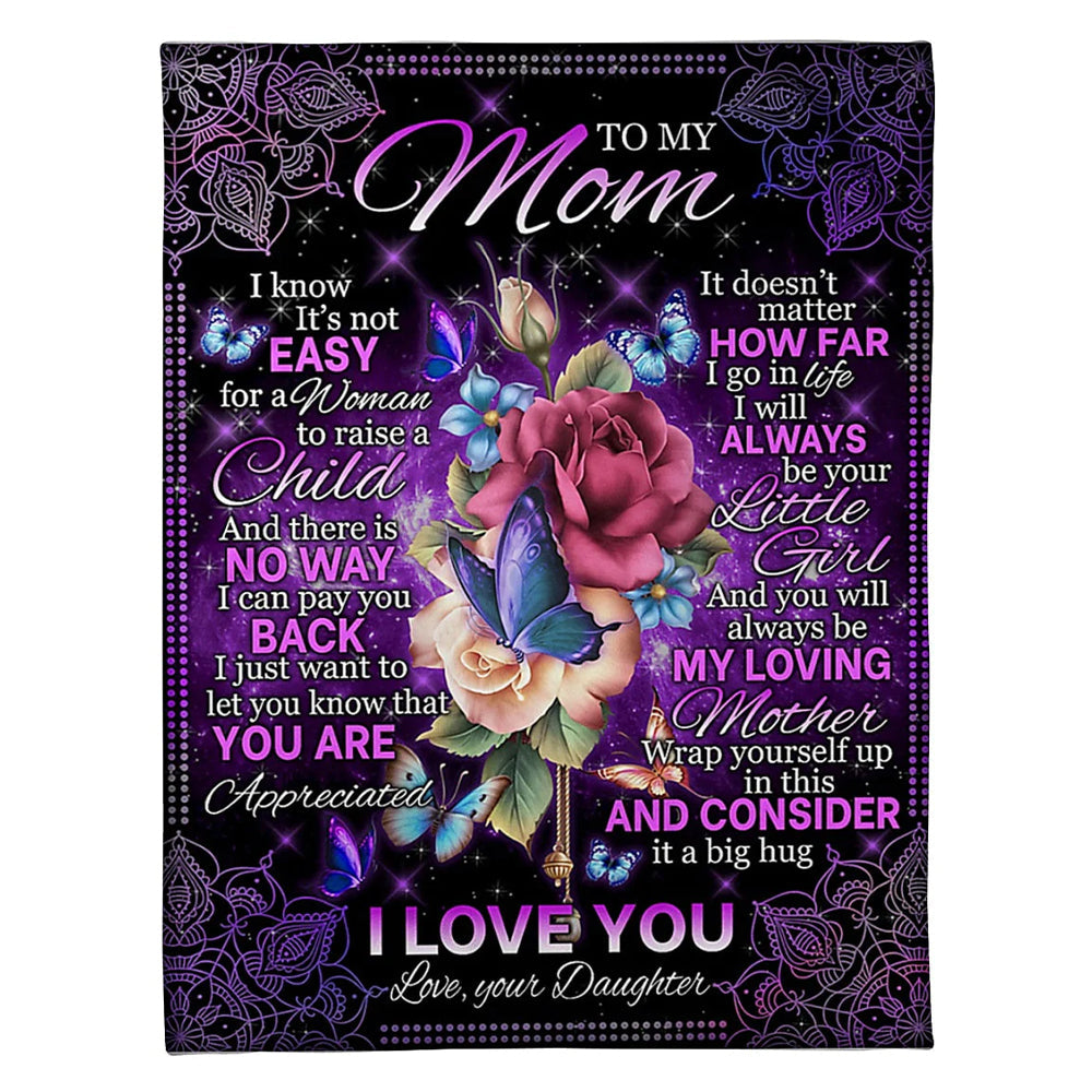 Rose Lifelong Mother Love 50 x 60 Inch Flannel Blanket For Cozy Bedroom And Sofa Decor