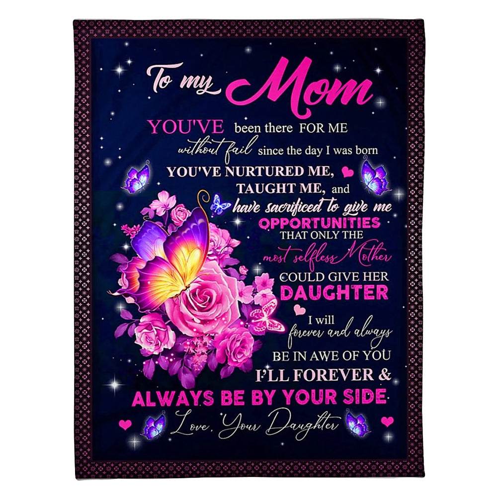 Rose To My Mother Her Daughter 50 x 60 Inch Flannel Blanket For Cozy Bedroom And Sofa Decor