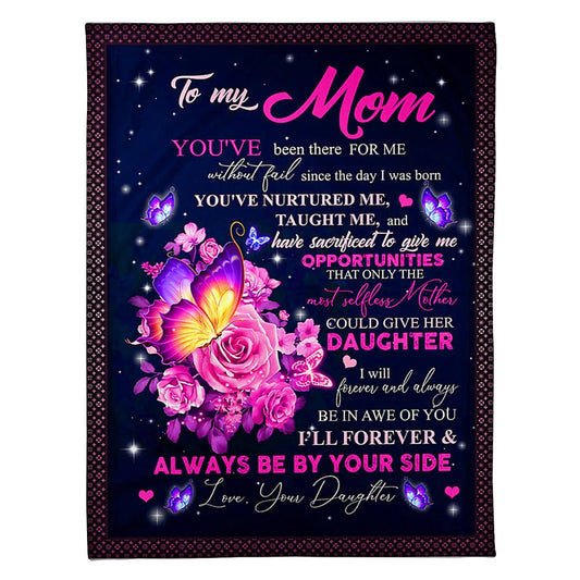Rose To My Mother Her Daughter 50 x 60 Inch Flannel Blanket For Cozy Bedroom And Sofa Decor