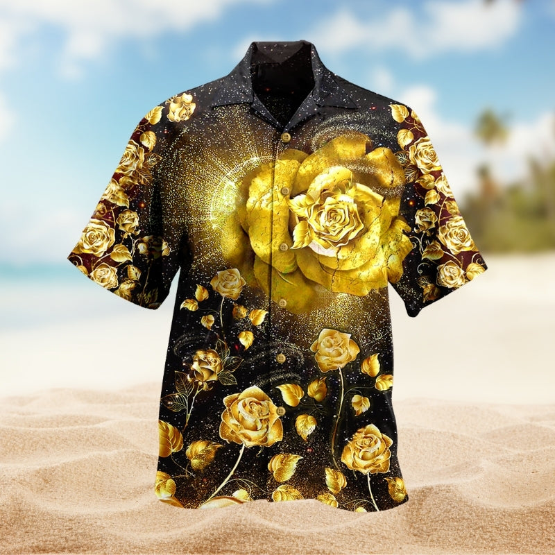 Roses Gold Flowers Limited Edition – Hawaiian Shirt