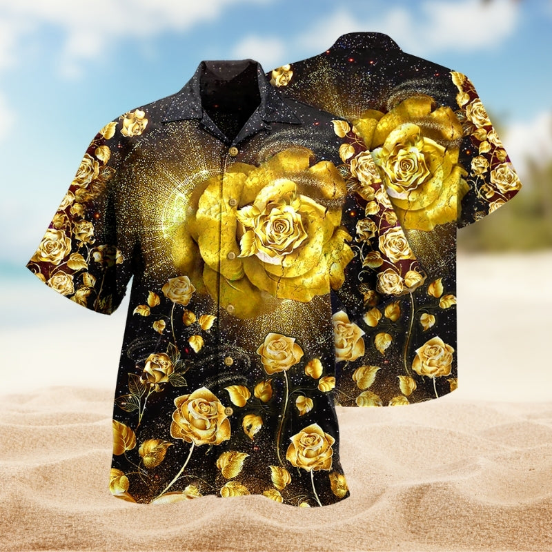 Roses Gold Flowers Limited Edition – Hawaiian Shirt