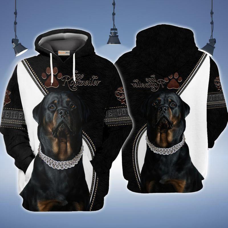 Rottweiler Lover Forever Dog Art – 3D Hoodie