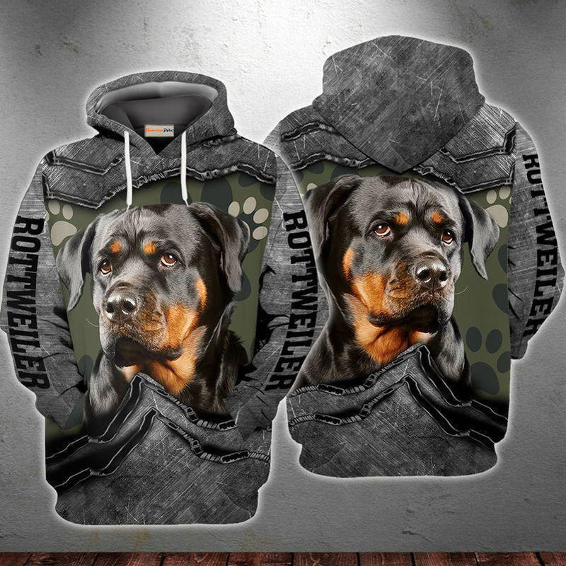 Rottweiler My Friend Dog Art – 3D Hoodie
