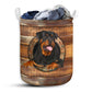 Rottweiler Wood Vintage Style - Laundry Basket - Owls Matrix LTD