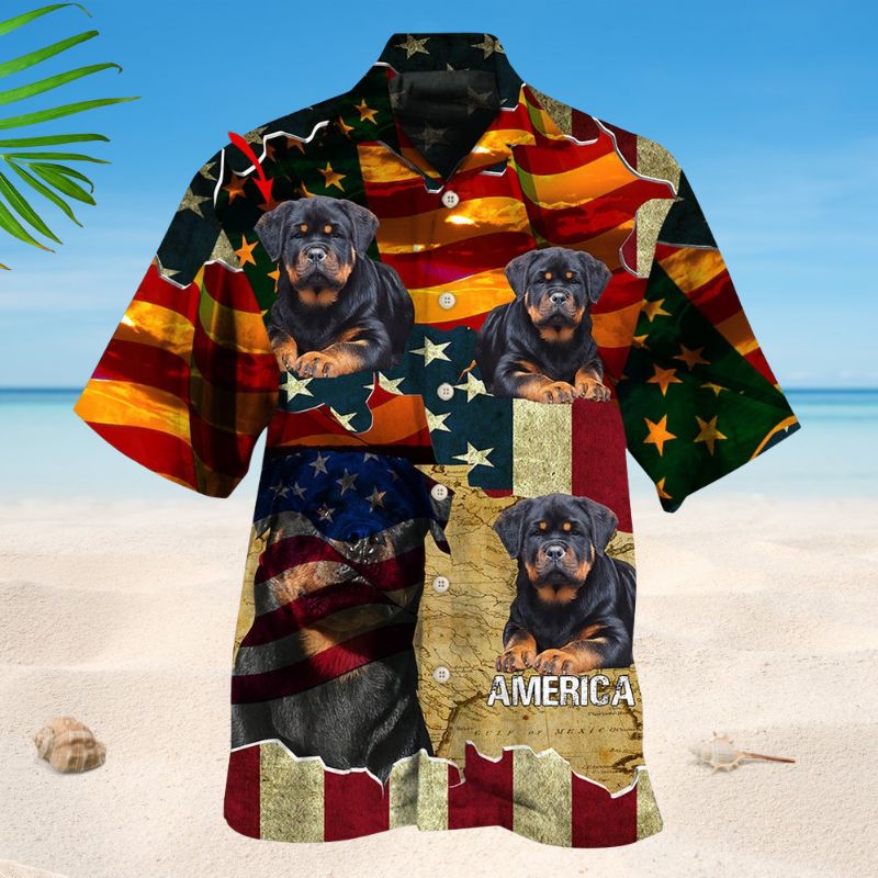 Rottweiler America Sunset Photo Style – Hawaiian Shirt