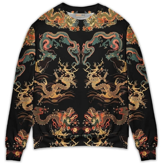 Royal Chinese Dragon Art Style – Sweater - Ugly Christmas Sweater