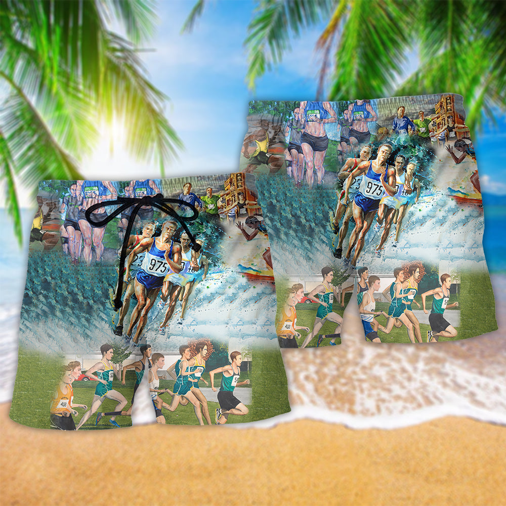 Run For Earth Environmental Message Art – Beach Short