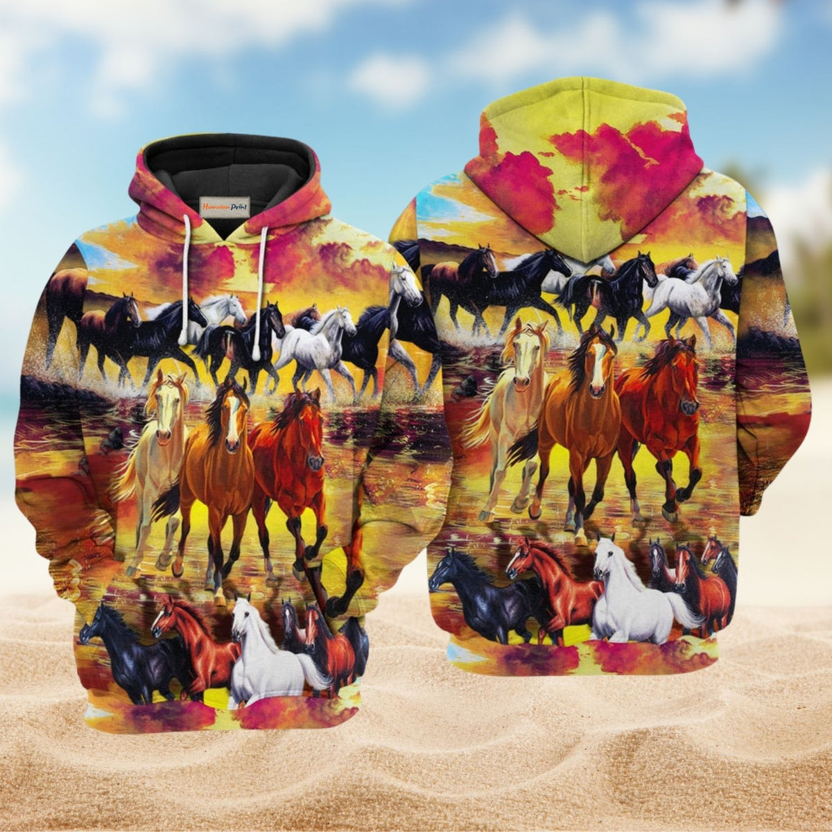 Running Horse Colorful Style - 3D Hoodie