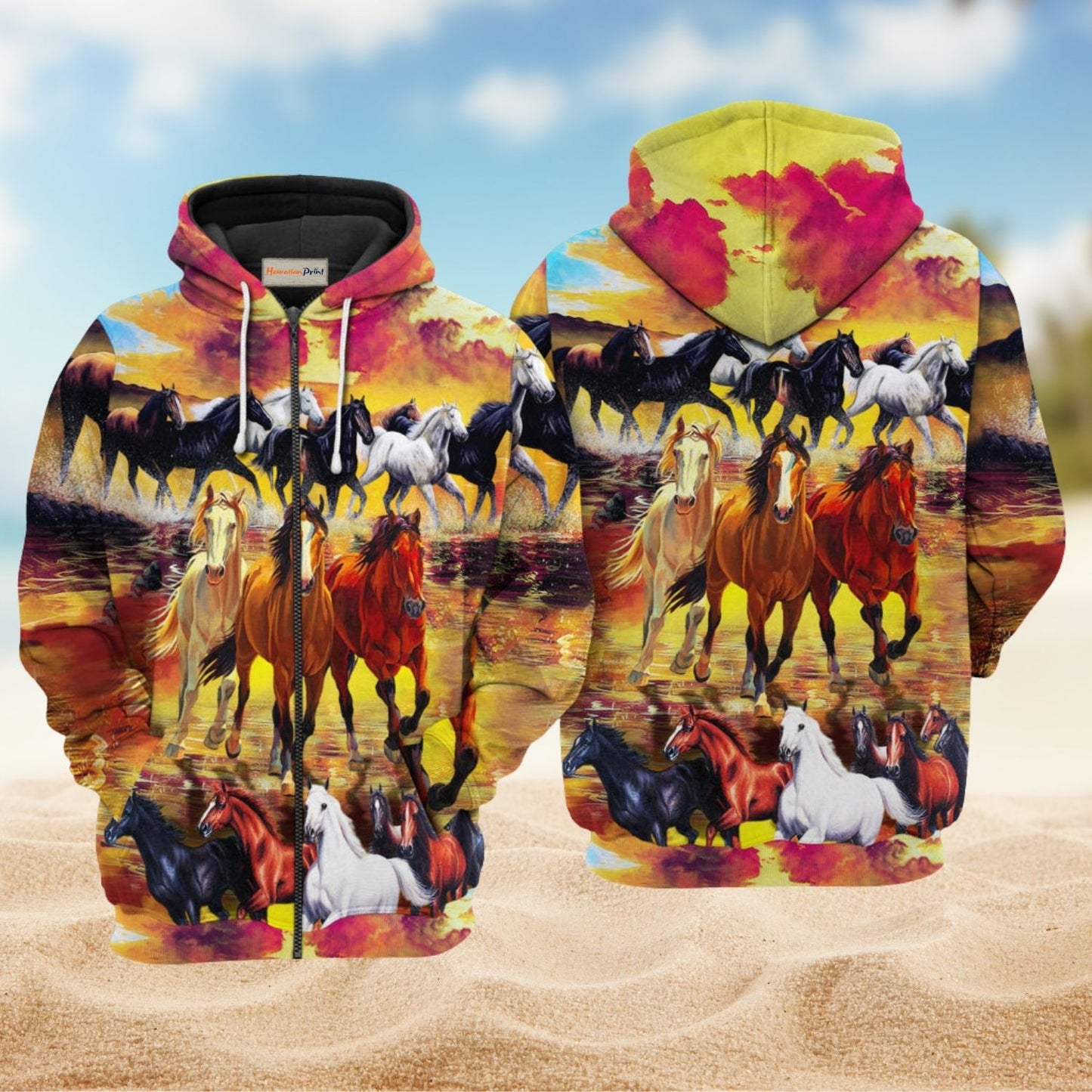 Running Horse Colorful Style - 3D Hoodie