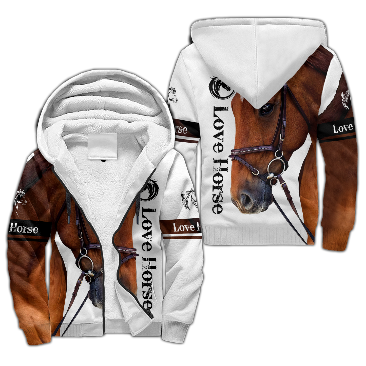 Brown Horse Love 3D Art – 3D Hoodie