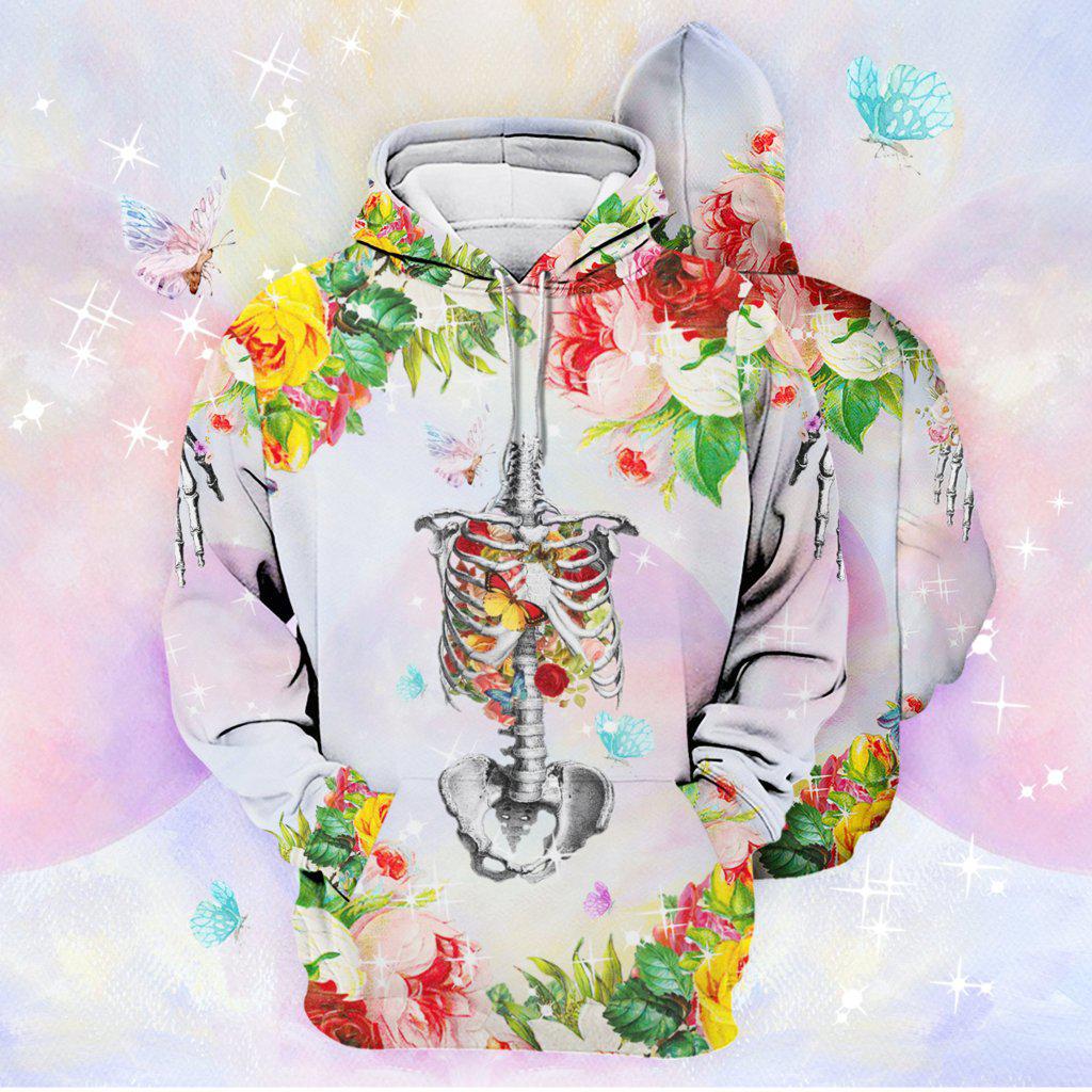Skull Flowers In My Soul Art - 3D Hoodie
