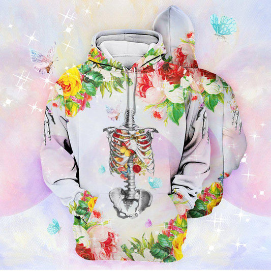 Skull Flowers In My Soul Art - 3D Hoodie