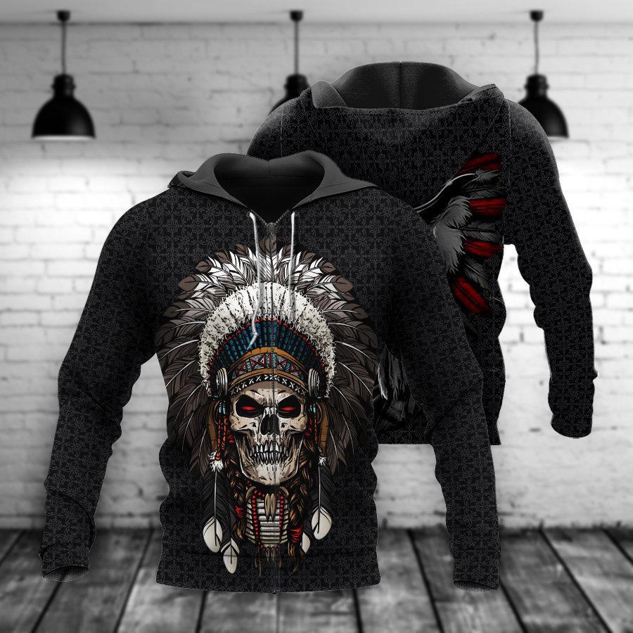 Native Inspired Skull Art - 3D Hoodie