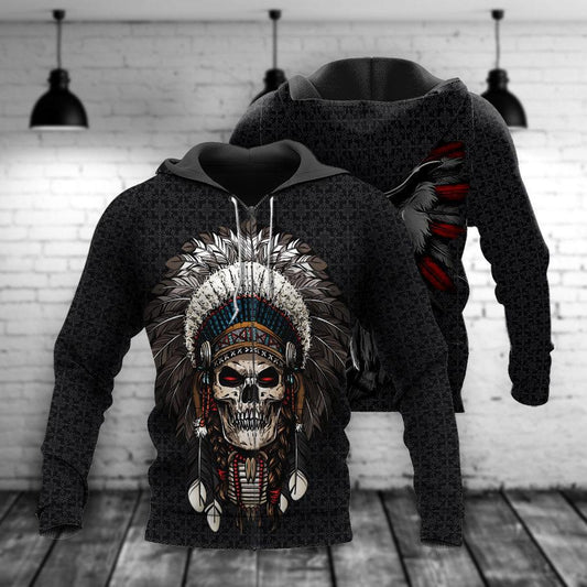 Native Inspired Skull Art - 3D Hoodie